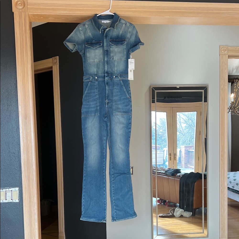 Good American Light Blue Women's Denim Overalls